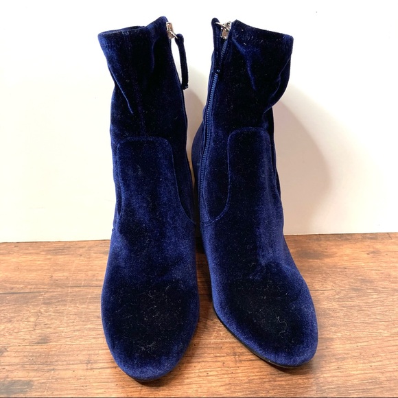 Steven Madden Edit blue velvet sock booties size 8 - Picture 2 of 7
